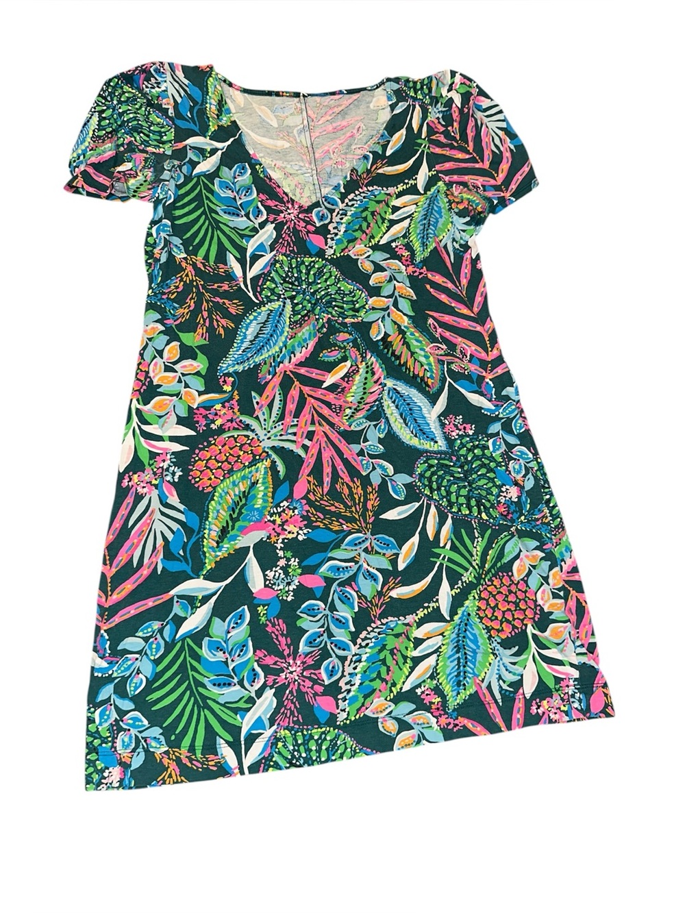 Vibrant Lily Pulitzer Tropical Print V-Neck Dress